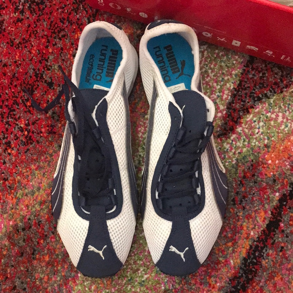 Puma “H Street” athletic shoes sneakers trainers blue and white New in b…
